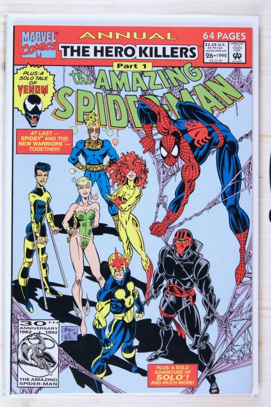 The Amazing Spider-Man Annual #26 (Marvel Comics, 1992), raw comic book in VF- 7.5 condition — front cover