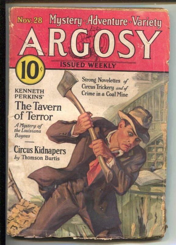 Pulp: Argosy 11/28/1931-Munsey-coal Mine Crime-"Circus Kidnapers"-pulp Stor..., raw, ungraded comic book — front cover