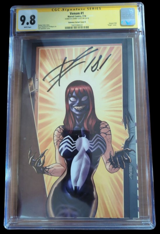 Venom #1 (Marvel Comics, 2018), CGC 9.8 graded comic book, Signature Series label — front cover in its holder
