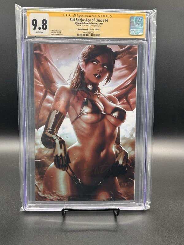 Red Sonja Age of Chaos #4, CGC 9.8 graded comic book — front cover in its holder