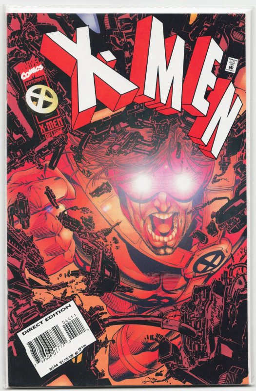 X-Men #44 (Marvel Comics, 1995), raw, ungraded comic book — front cover