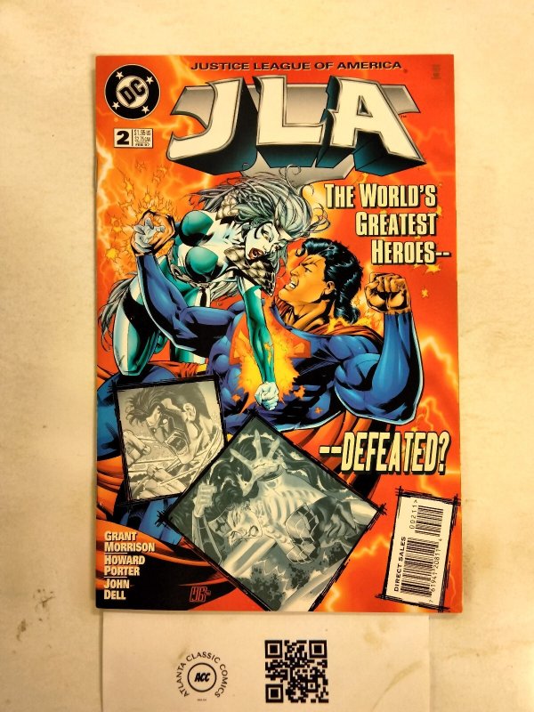 JLA #2 (DC Comics), raw comic book in NM condition — front cover