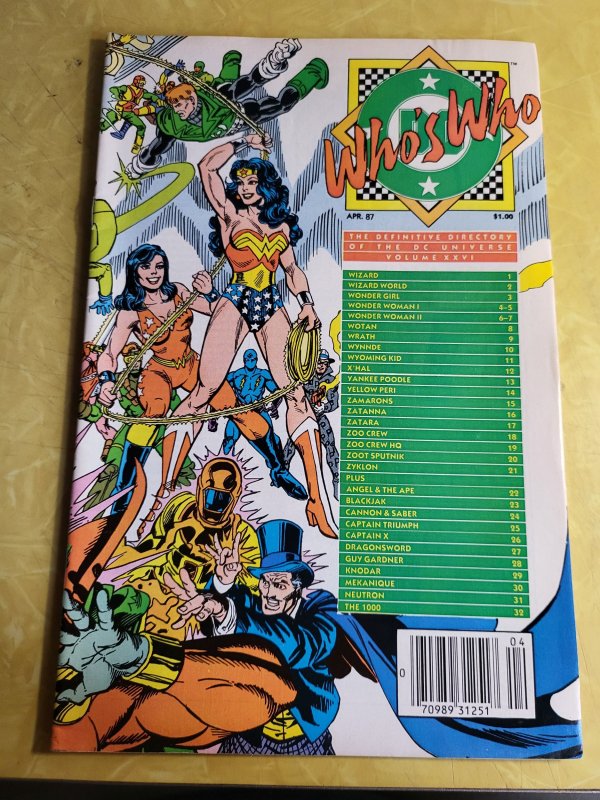 Who's Who: The Definitive Directory of the DC Universe #26 (DC Comics, 1987), raw, ungraded comic book — front cover