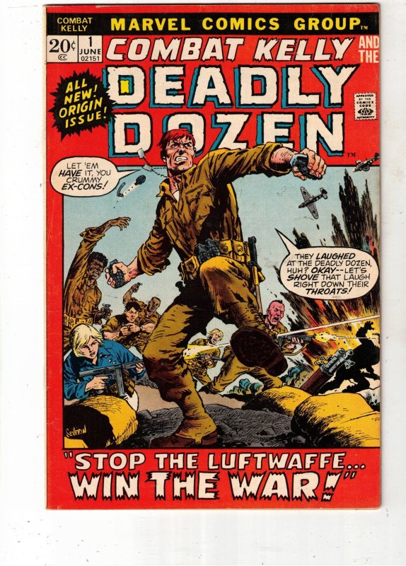 Combat Kelly and the Deadly Dozen #1 (1972), raw comic book in FN/VF condition — front cover