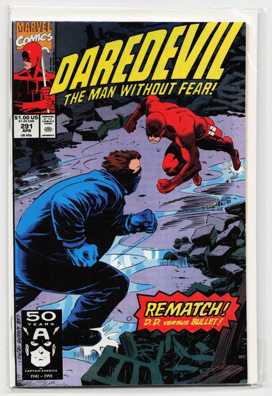 Daredevil #291 (Marvel Comics, 1991), raw, ungraded comic book — front cover