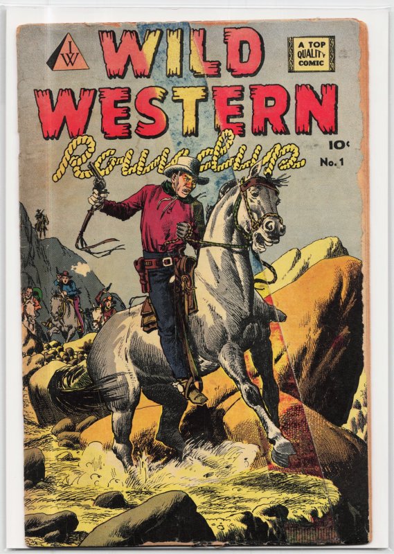 Wild Western Rounup #1 (1958), raw, ungraded comic book — front cover