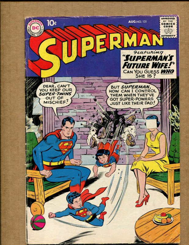 Superman #131 (DC Comics, 1959), raw comic book in 3.5 condition — front cover
