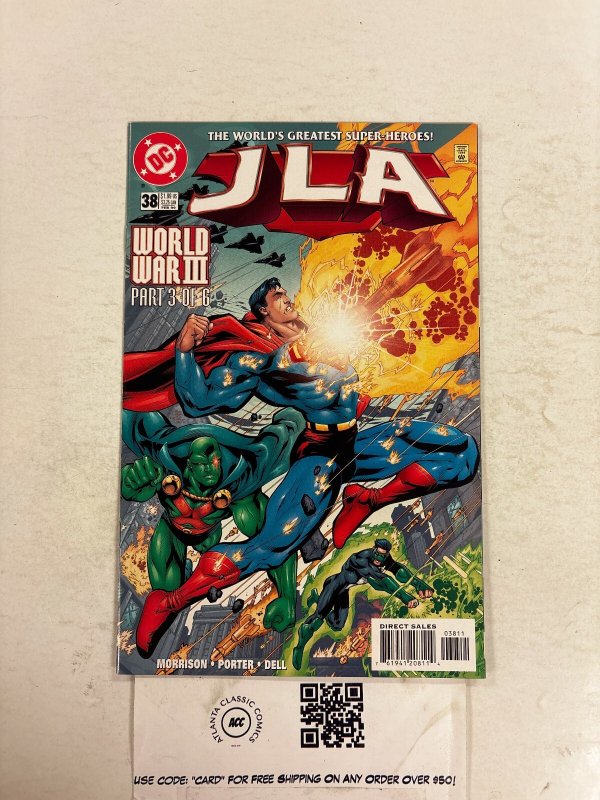 JLA #38 (DC Comics), raw comic book in NM condition — front cover