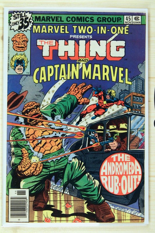 Marvel Two-in-One #45 (Marvel Comics, 1978), raw comic book in VF- 7.5 condition — front cover