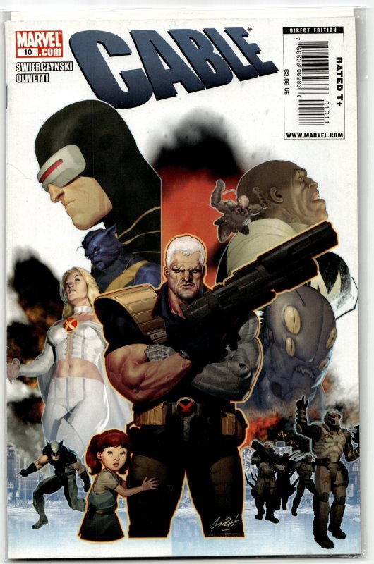 Cable #10 (Marvel Comics, 2009), raw, ungraded comic book — front cover