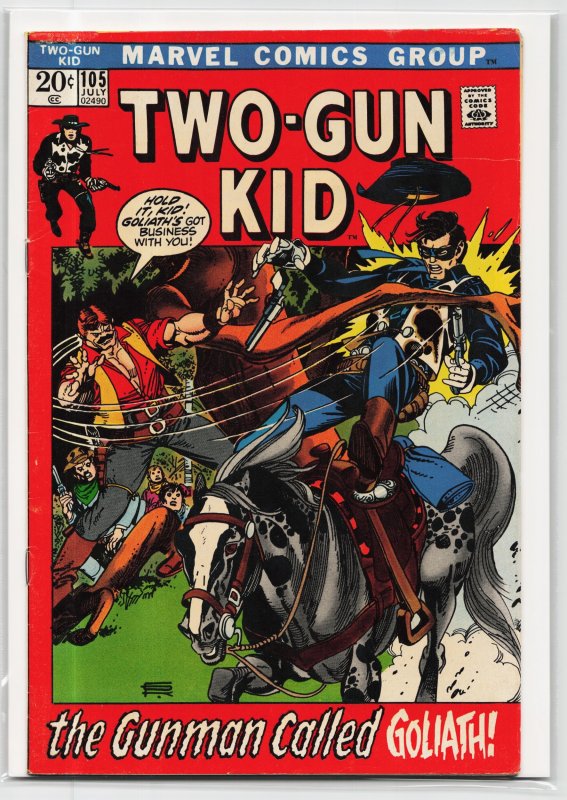 Two-Gun Kid #105 (Marvel Comics, 1972), raw, ungraded comic book — front cover