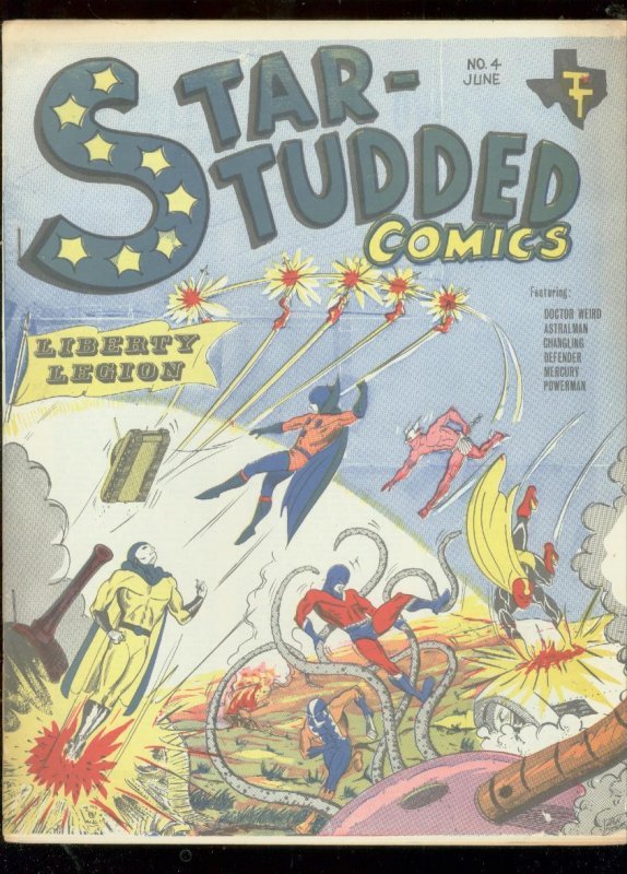 Star-Studded Comics #4, raw comic book in FN condition — front cover