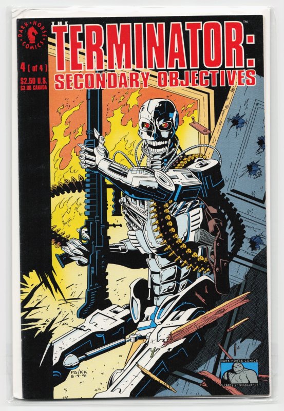 Terminator: Secondary Objectives #4 (Now Comics, 1991), raw, ungraded comic book — front cover