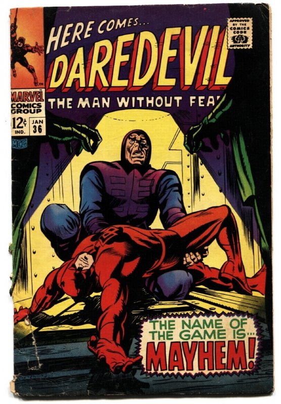 Daredevil #36 (Marvel Comics, 1968), raw comic book in VG condition — front cover