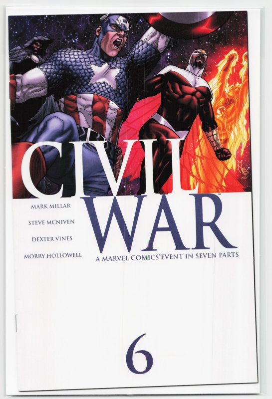 Civil War #6 (Marvel Comics, 2006), raw, ungraded comic book — front cover