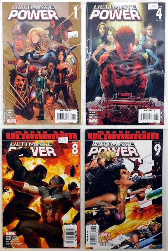 Ultimate Power Lot 4 #1, 4, 8, 9 2006 Marvel Ultimate Fantastic Four Comics (Marvel Comics, 2006), raw, ungraded comic book — front cover