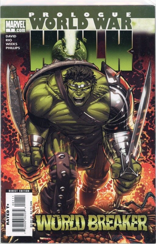 World War Hulk Prologue: World Breaker #1 (Marvel Comics, 2007), raw comic book in NM 9.4 condition — front cover