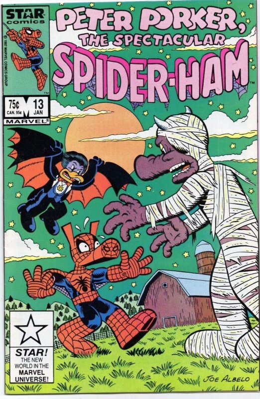 Peter Porker, the Spectacular Spider-Ham #13 (Marvel Comics, 1987), raw comic book in VF/NM 9.0 condition — front cover
