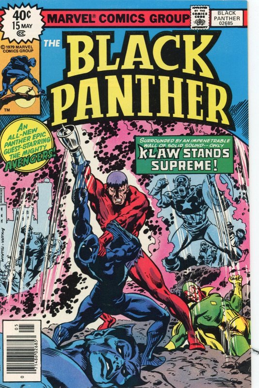 Black Panther #15 (Marvel Comics, 1979), raw comic book in NM condition — front cover