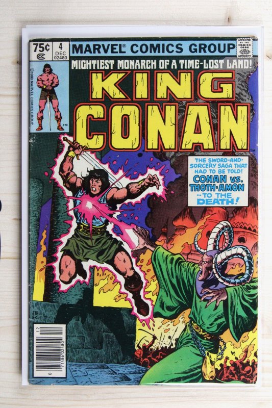 King Conan #4 (Marvel Comics, 1980), raw comic book in FN+ 6.5 condition — front cover