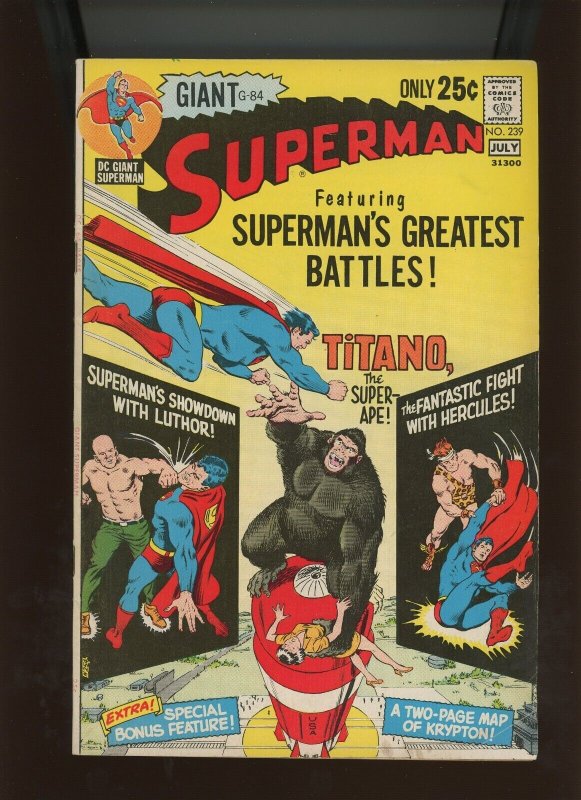 Superman #239 (DC Comics, 1971), raw comic book in 6.0 condition — front cover
