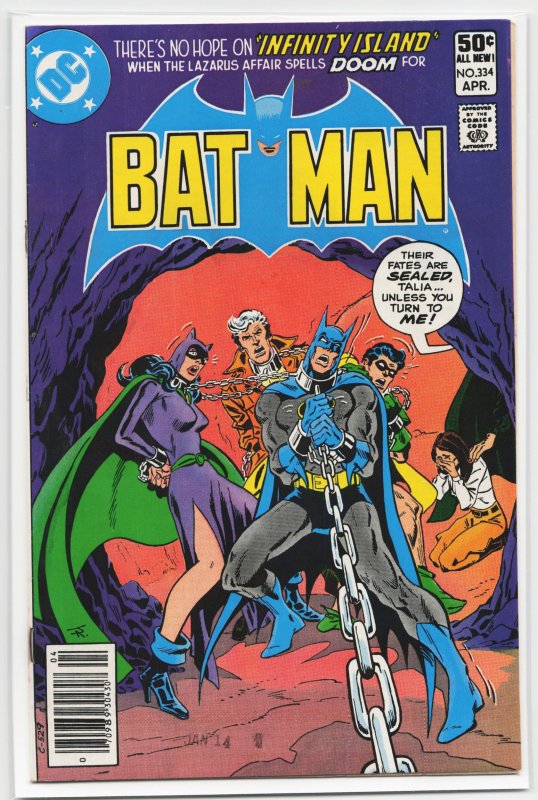 Batman #334 (DC Comics, 1981), raw, ungraded comic book — front cover