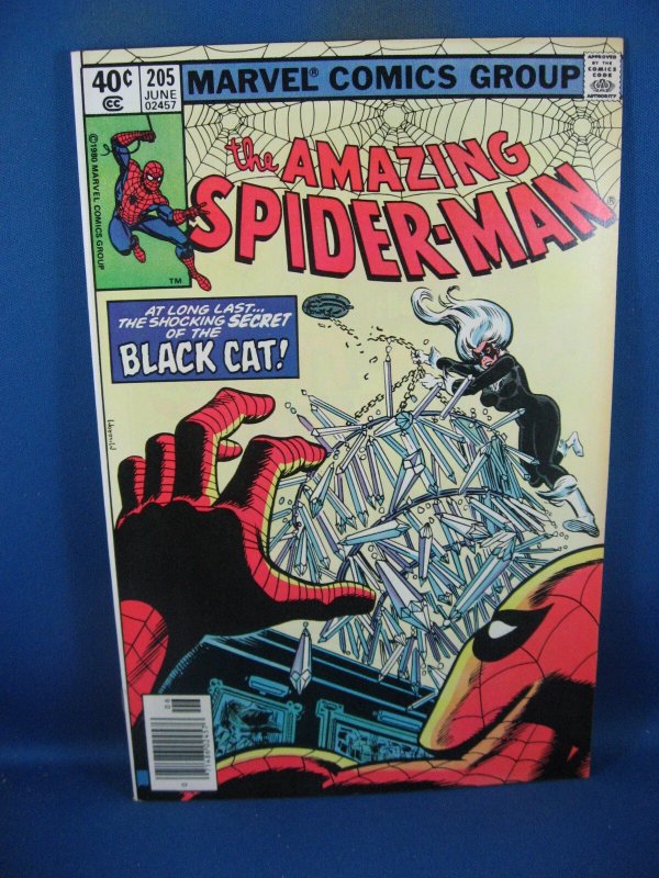 Amazing Spider-Man #205 (Marvel Comics, 1980), raw comic book in VF condition — front cover