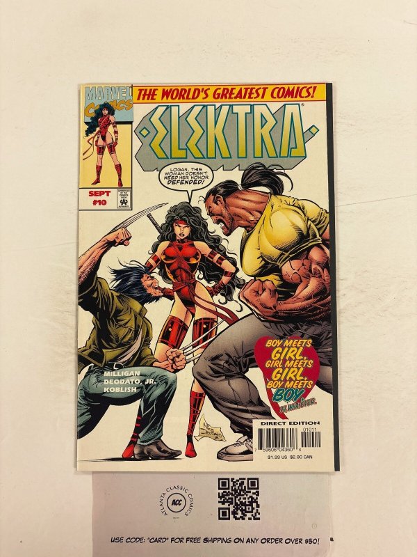 Elektra #10 (Marvel Comics), raw comic book in NM condition — front cover