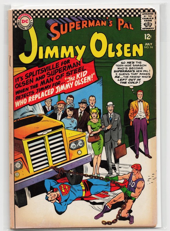 Superman's Pal, Jimmy Olsen #94 (DC Comics, 1966), raw, ungraded comic book — front cover