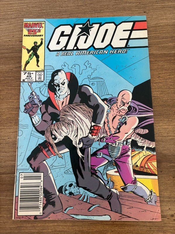G.I. Joe #49 (Marvel Comics), raw comic book in FN condition — front cover