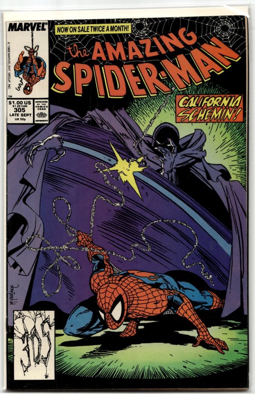 The Amazing Spider-Man #305 (Marvel Comics, 1988), raw, ungraded comic book — front cover