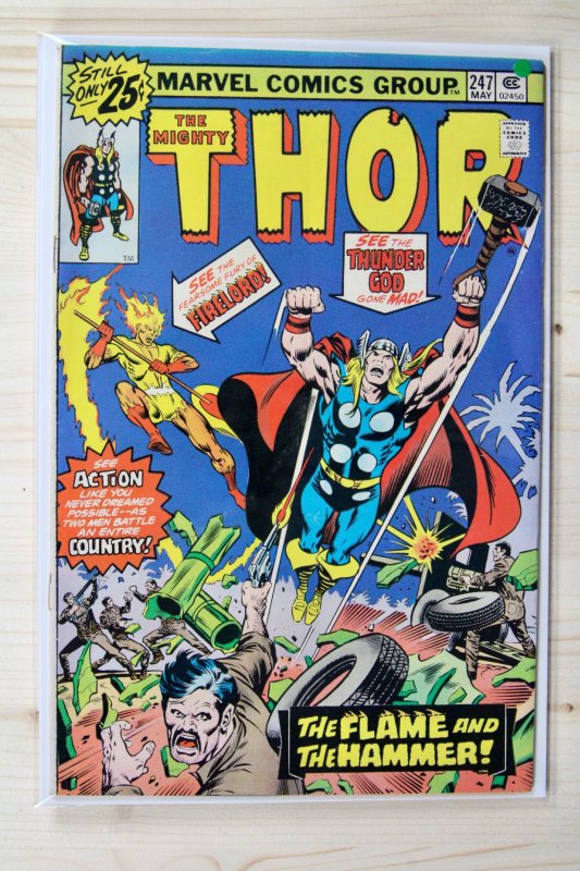 The Mighty Thor #247 (Marvel Comics, 1976), raw comic book in VF+ 8.5 condition — front cover