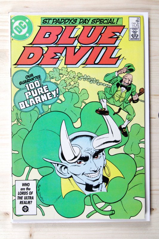 Blue Devil #25 (DC Comics, 1986), raw comic book in VF- 7.5 condition — front cover