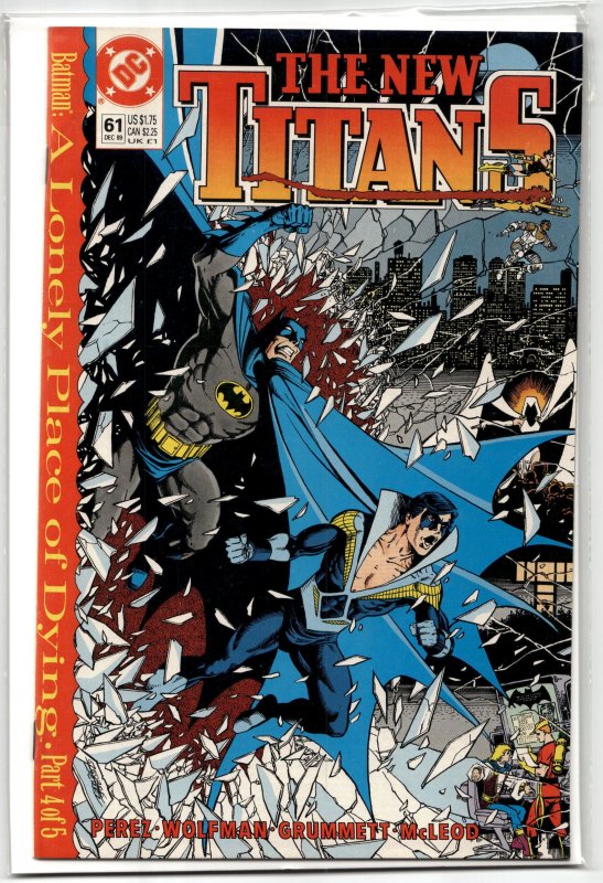 The New Titans #61 (DC Comics, 1989), raw, ungraded comic book — front cover