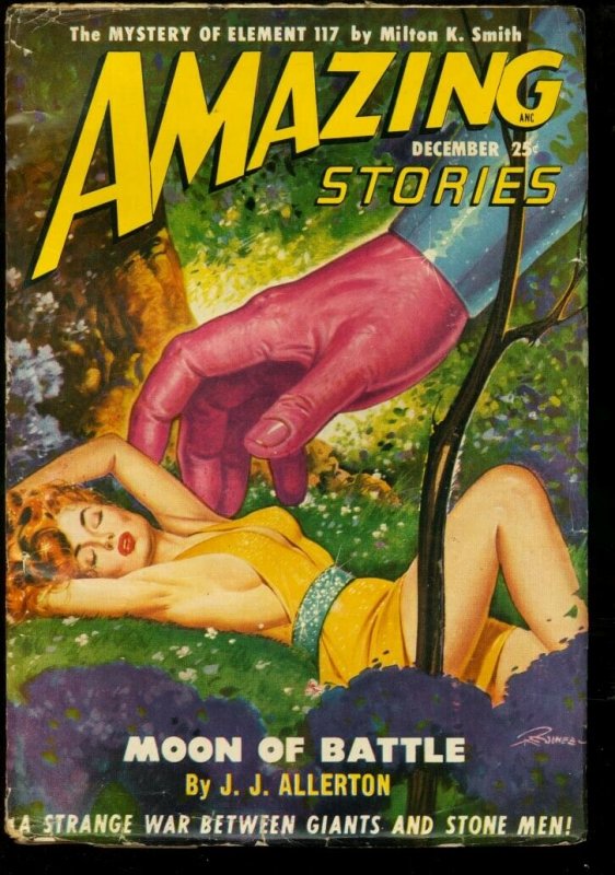 Amazing Stories 1949 Dec-Rare Science Fiction Pulp FN (1949), raw comic book in FN condition — front cover