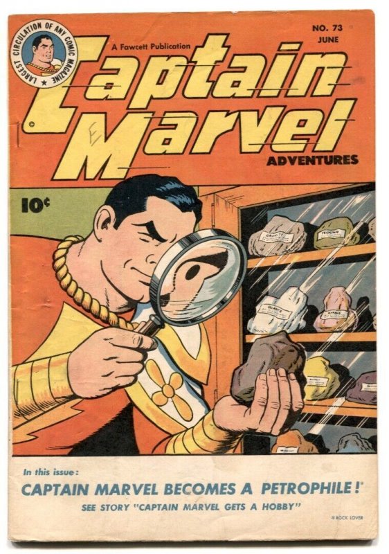Captain Marvel Adventures #73 (Fawcett Publications, 1947), raw comic book in FN/VF condition — front cover