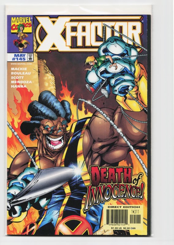X-Factor #145 (Marvel Comics, 1998), raw, ungraded comic book — front cover