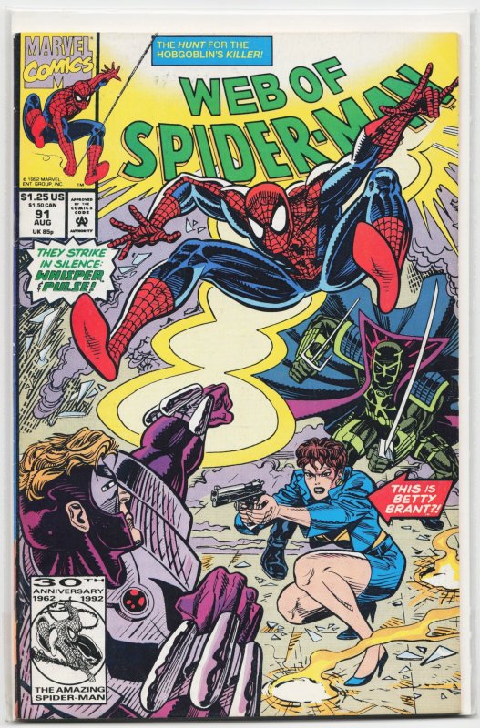 Web of Spider-Man #91 (Marvel Comics, 1992), raw, ungraded comic book — front cover
