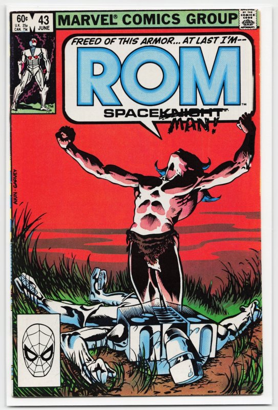 Rom #43 (Marvel Comics, 1983), raw, ungraded comic book — front cover