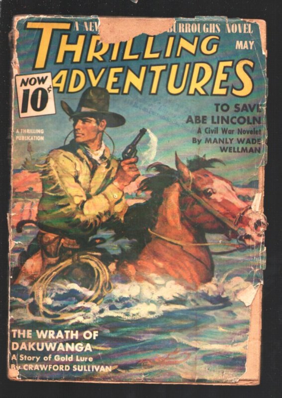 Thrilling Adventures 5/1943-"Terrible Tenderfoot" pt 3 ERB-Manly Wade Wellman-pu, raw, ungraded comic book — front cover