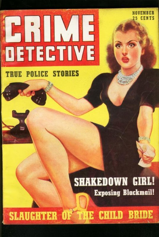Mag: Crime Detective-1939-November-Good Girl Art Cover G, raw, ungraded comic book — front cover
