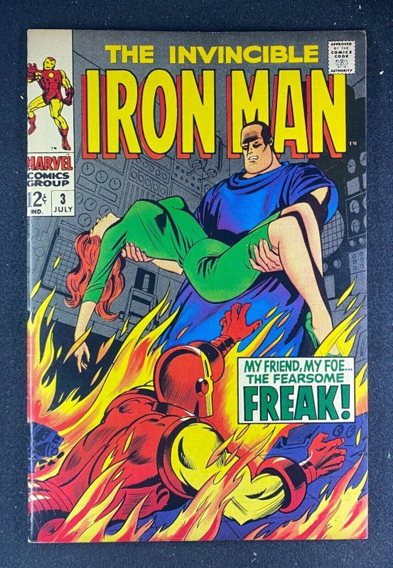 Iron Man #3 (Marvel Comics, 1968), raw comic book in VF+ 8.5 condition — front cover