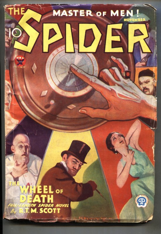 The Spider November 1933-Second Issue-pulp Magazine-Rare (Popular Publications, 1933), raw, ungraded comic book — front cover