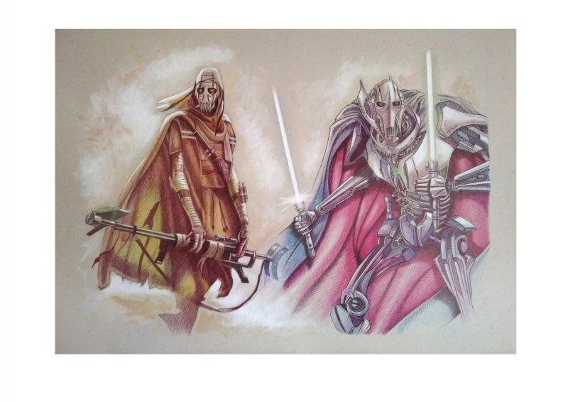 Grievous vs Grievous, High-quality A4 Lithograph. Artist: Miguel Alfaro, raw, ungraded comic book — front cover