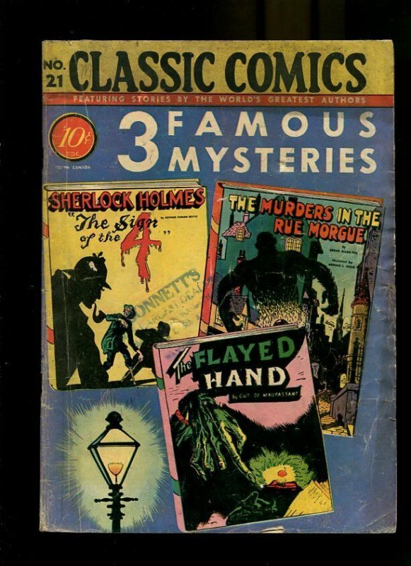 Classic Comics #21, raw comic book in VG condition — front cover