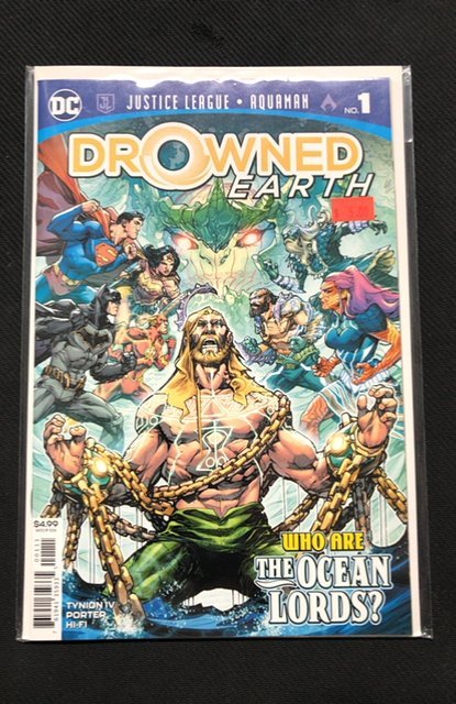Justice League/Aquaman: Drowned Earth (2018) (2018), raw, ungraded comic book — front cover