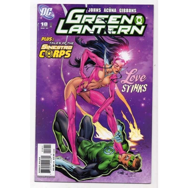 Green Lantern #18 (DC Comics, 2007), raw comic book in VF 8.0 condition — front cover