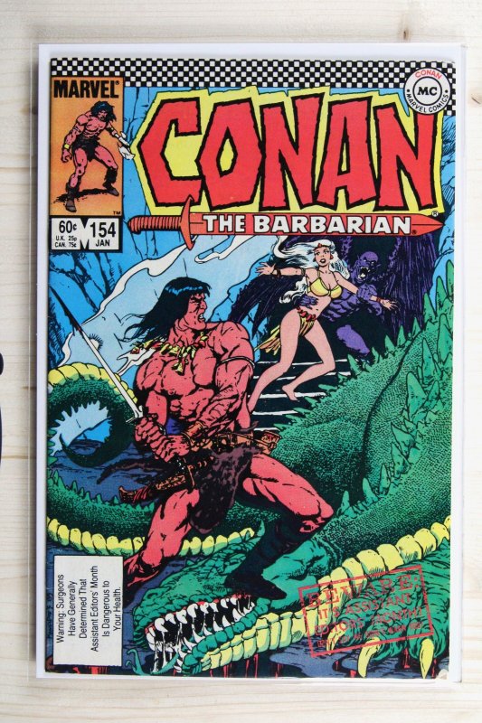 Conan the Barbarian #154 (Marvel Comics, 1984), raw comic book in VF+ 8.5 condition — front cover