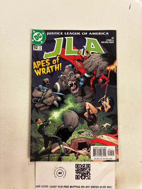 JLA #92 (DC Comics), raw comic book in NM condition — front cover