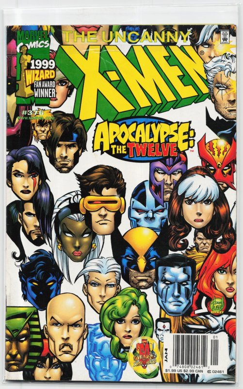 The Uncanny X-Men #376 (Marvel Comics, 2000), raw, ungraded comic book — front cover
